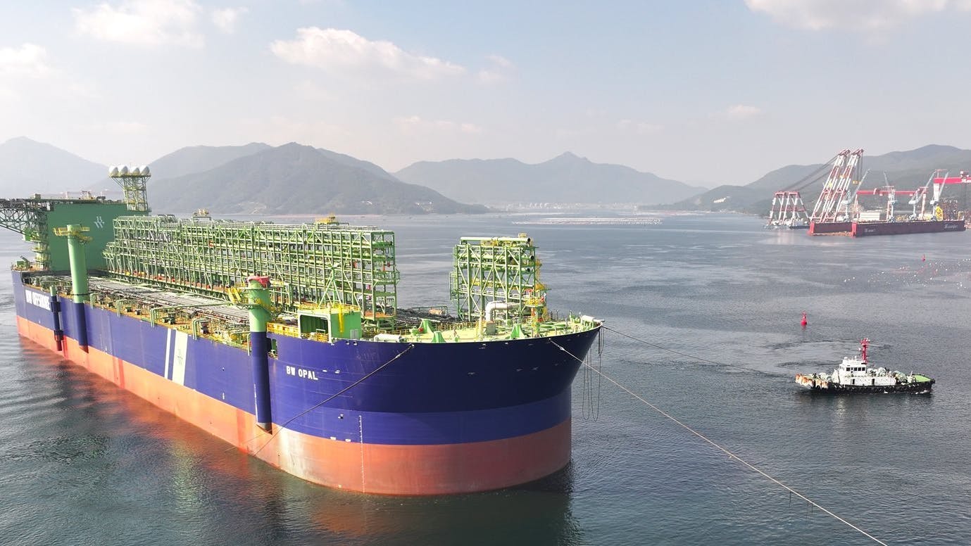 FID for the BW Opal FPSO (pictured) for the Barossa project was confirmed by Santos and its partners in March 2021, with a services contract including operation and maintenance with a firm period of 15 years, and 10 years of options.