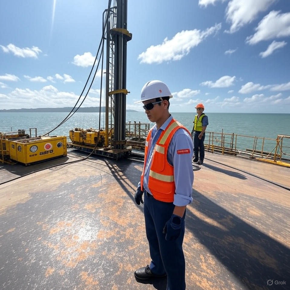 offshore geotechnical drilling, seabed soil investigation, CPT testing offshore, SPT testing offshore, offshore foundation challenges, EN 16228 compliance, Eurocode 7 drilling, OTS Offshore Vietnam