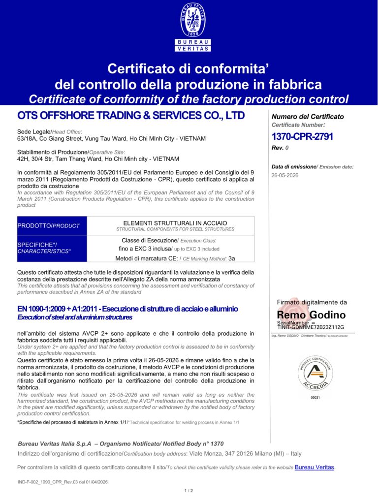 EN 1090 EXC3: Certified Structural Steel Fabrication for Offshore Projects Meta Description EN 1090 EXC3: Certified Structural Steel Fabrication for Offshore Projects Meta Description EN 1090 01 1 OTS Offshore