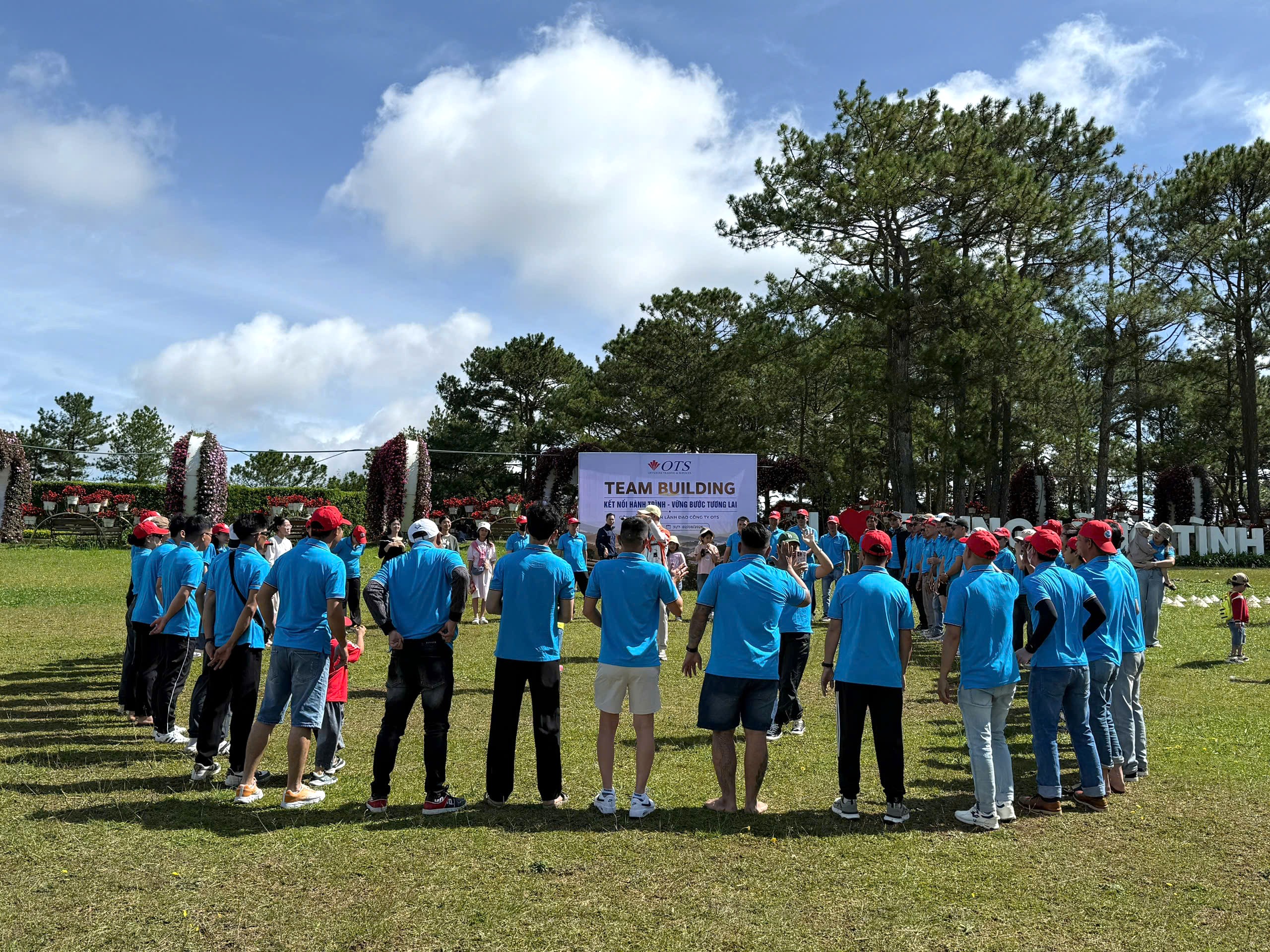 OTS Offshore employees taking part in team building games in Da Lat