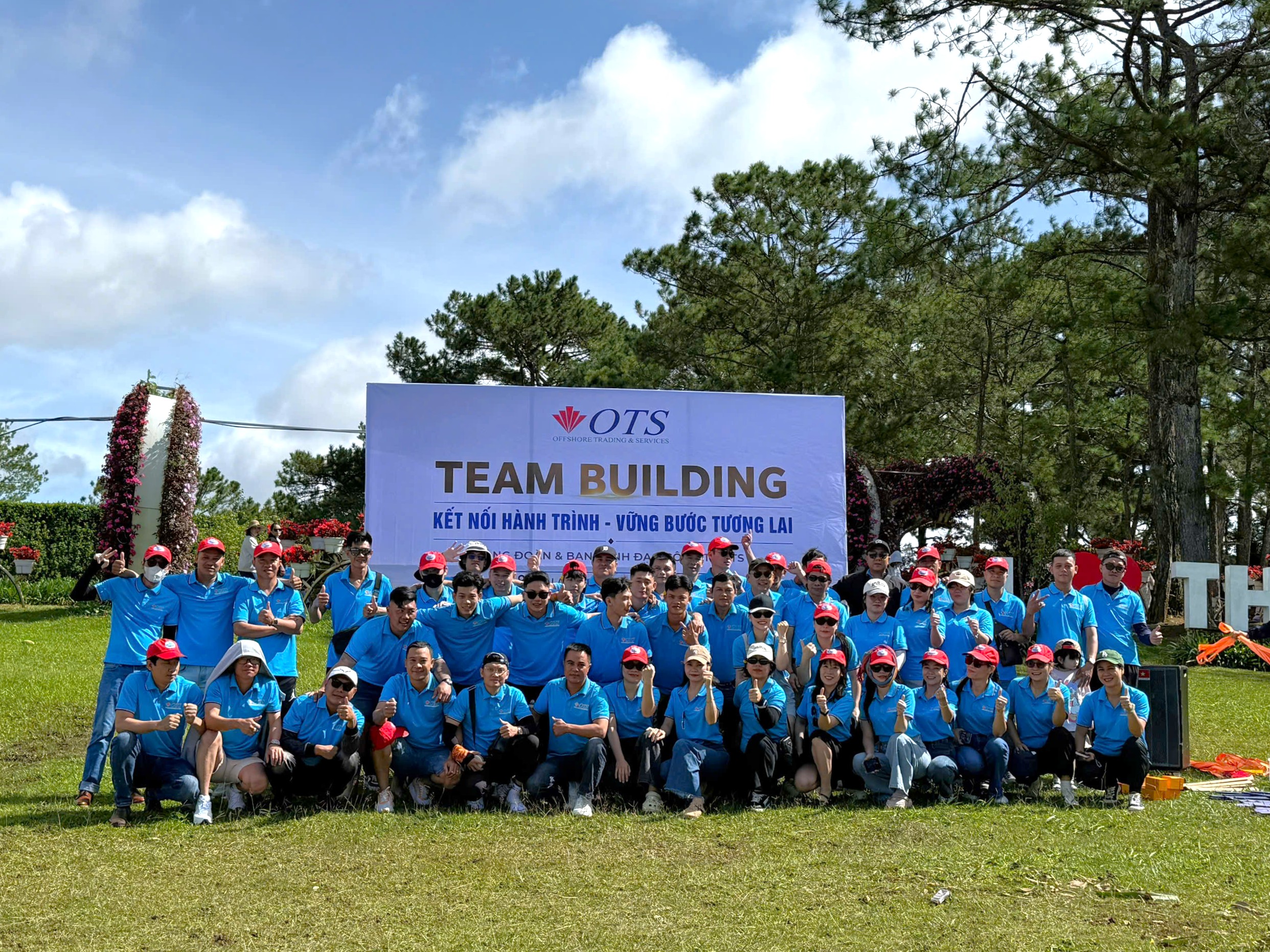 OTS Offshore Team Building 2026 group photo in Da Lat